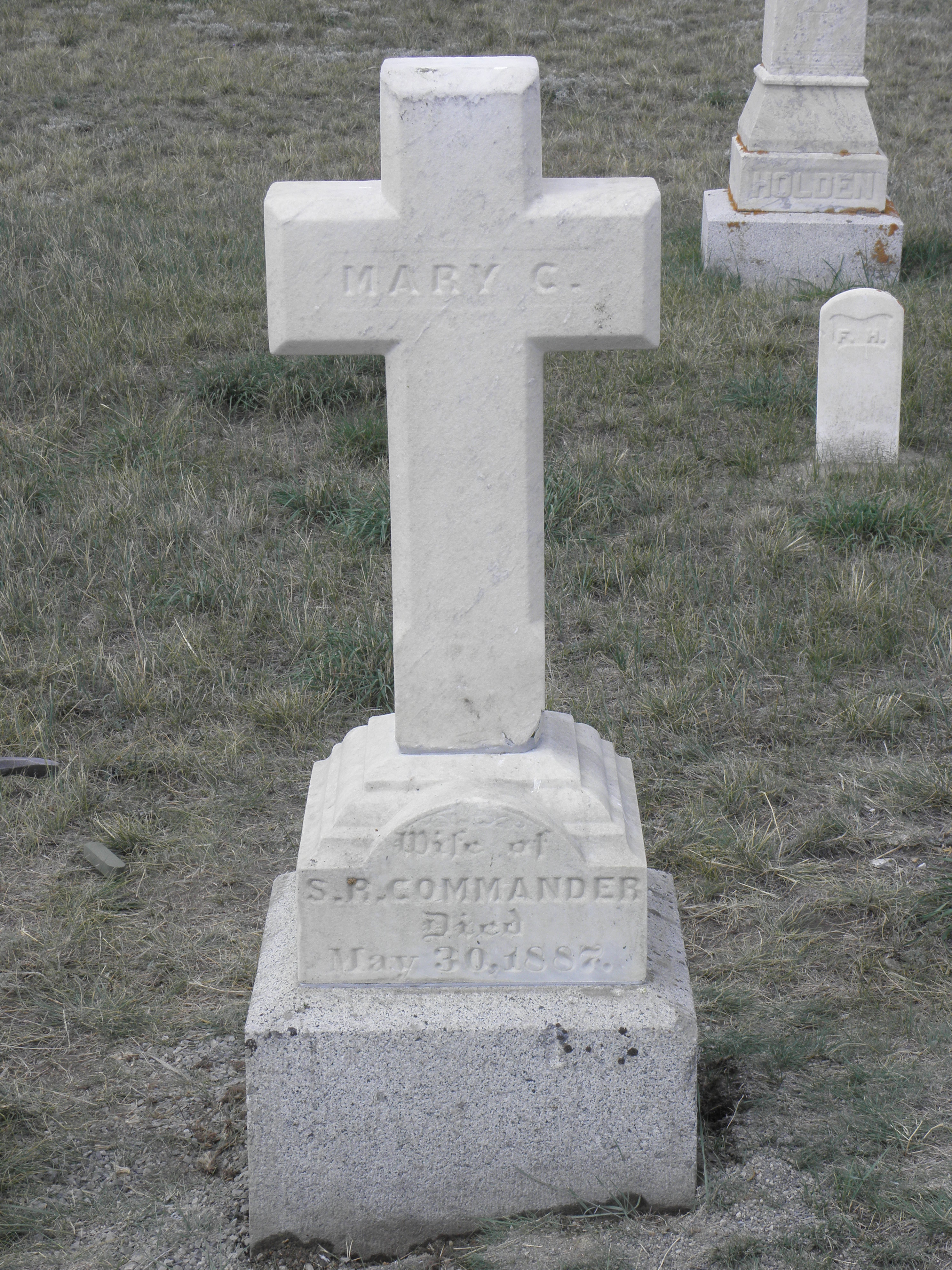Monument was unstable-repaired Commander, Mary C.(Pope) (d.1887)B09