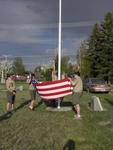 Boy Scouts from Troop 206 raised the flag, and placed flags on veterans graves for Memorial Day.