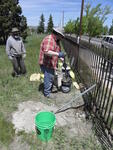 In June, Scott Nelson & Julius Wilson were able to repair our steel fence.